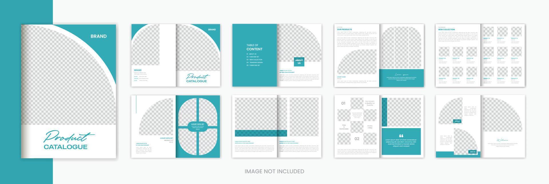 Green Product catalog brochure design template , minimal product catalogue layout for cover vector