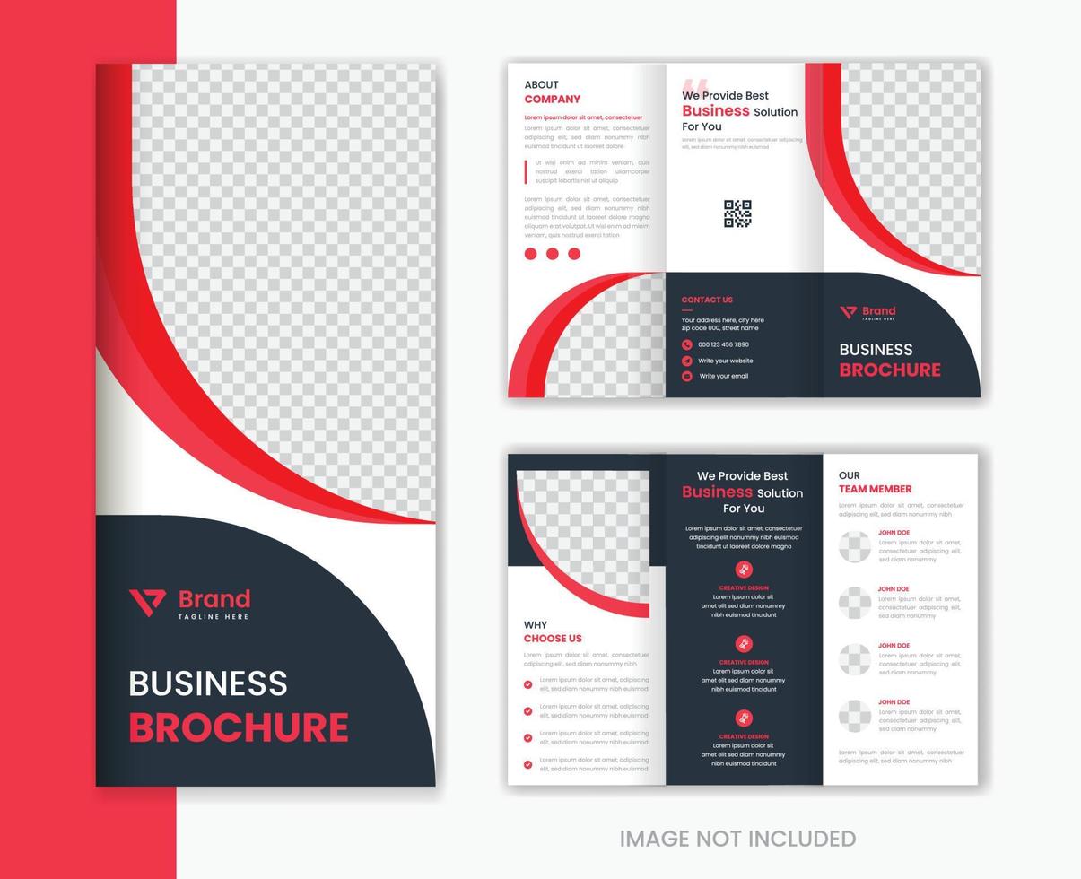 Corporate trifold brochure design template design, business trifold vector