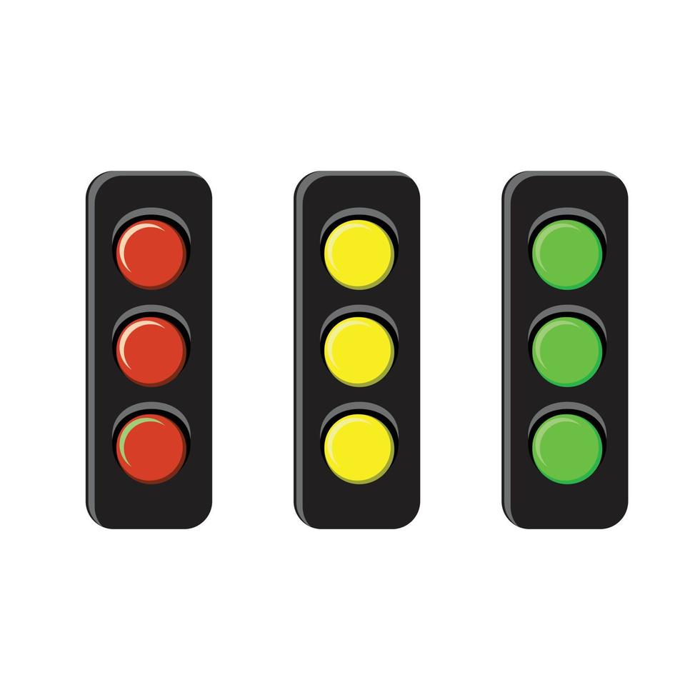 red yellow green traffic light vector