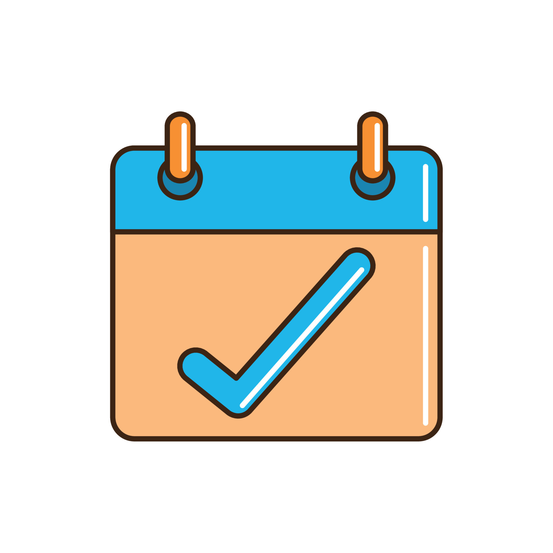 calendar check mark reminder cargo delivery line and fill 13653224