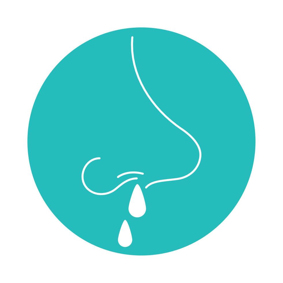 virus covid 19 pandemic running nose block style icon vector