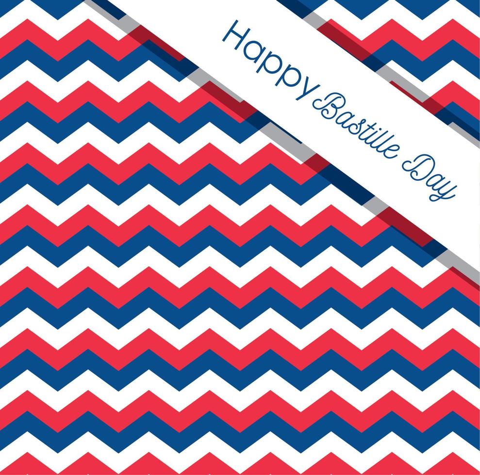 france zig zag background of happy bastille day vector design