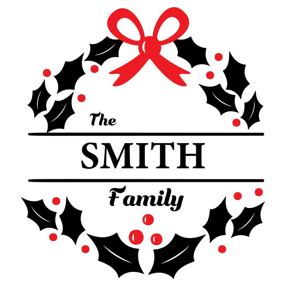 Christmas family monogram. Vector