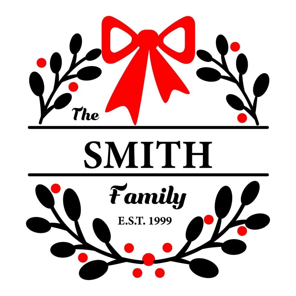 Christmas family monogram. Vector