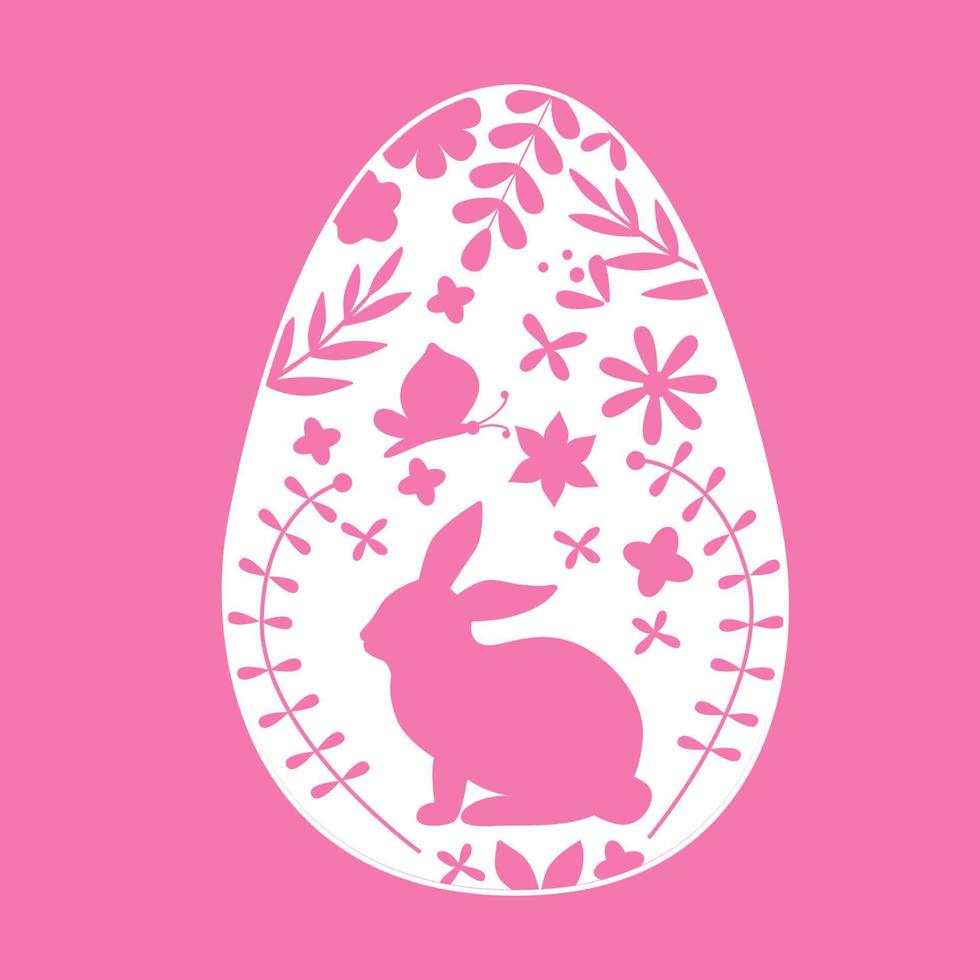 Paper Easter egg stickers. Laser cut. Easter eggs for Easter holidays. Easter egg in paper art ,paper cut, style. Vector