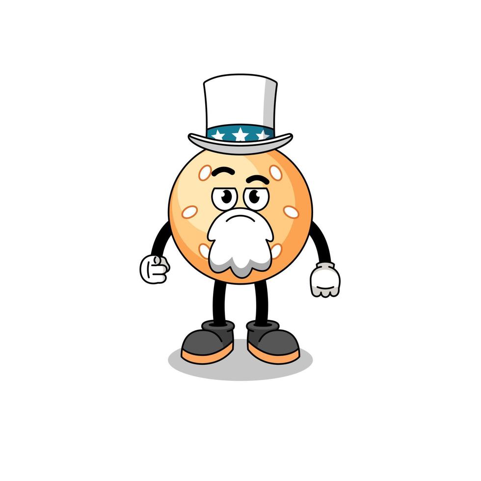Illustration of sesame ball cartoon with i want you gesture vector