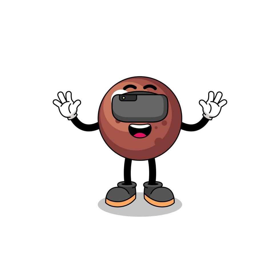 Illustration of chocolate ball with a vr headset vector