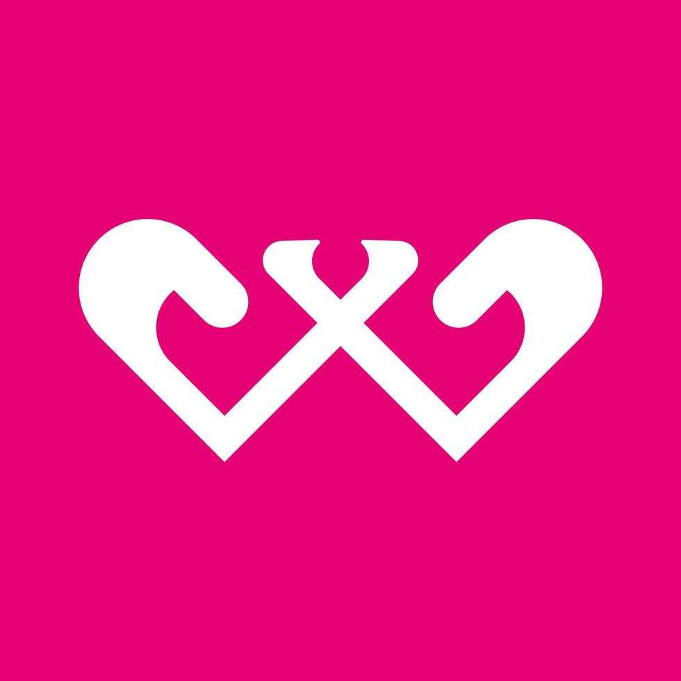 Red heart love logo design, abstract love icon design vector template