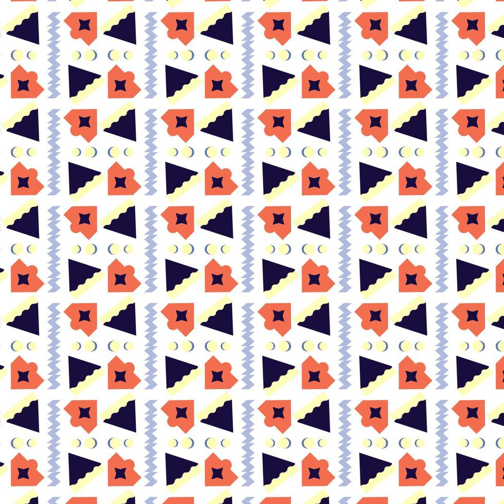 pattern design with stars, circle and triangle. vector