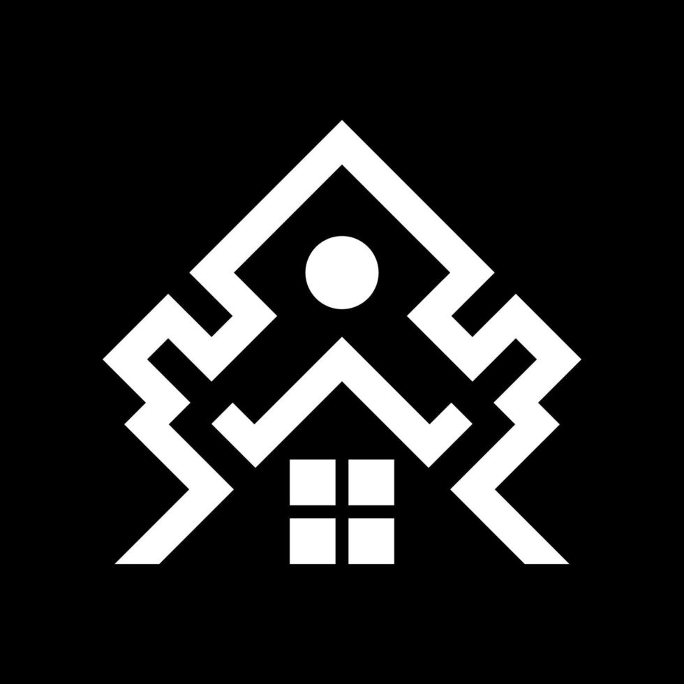 plantilla de vector de diseño de logotipo de casa de hombre. logotipo inteligente de casa creativa con icono de hombre