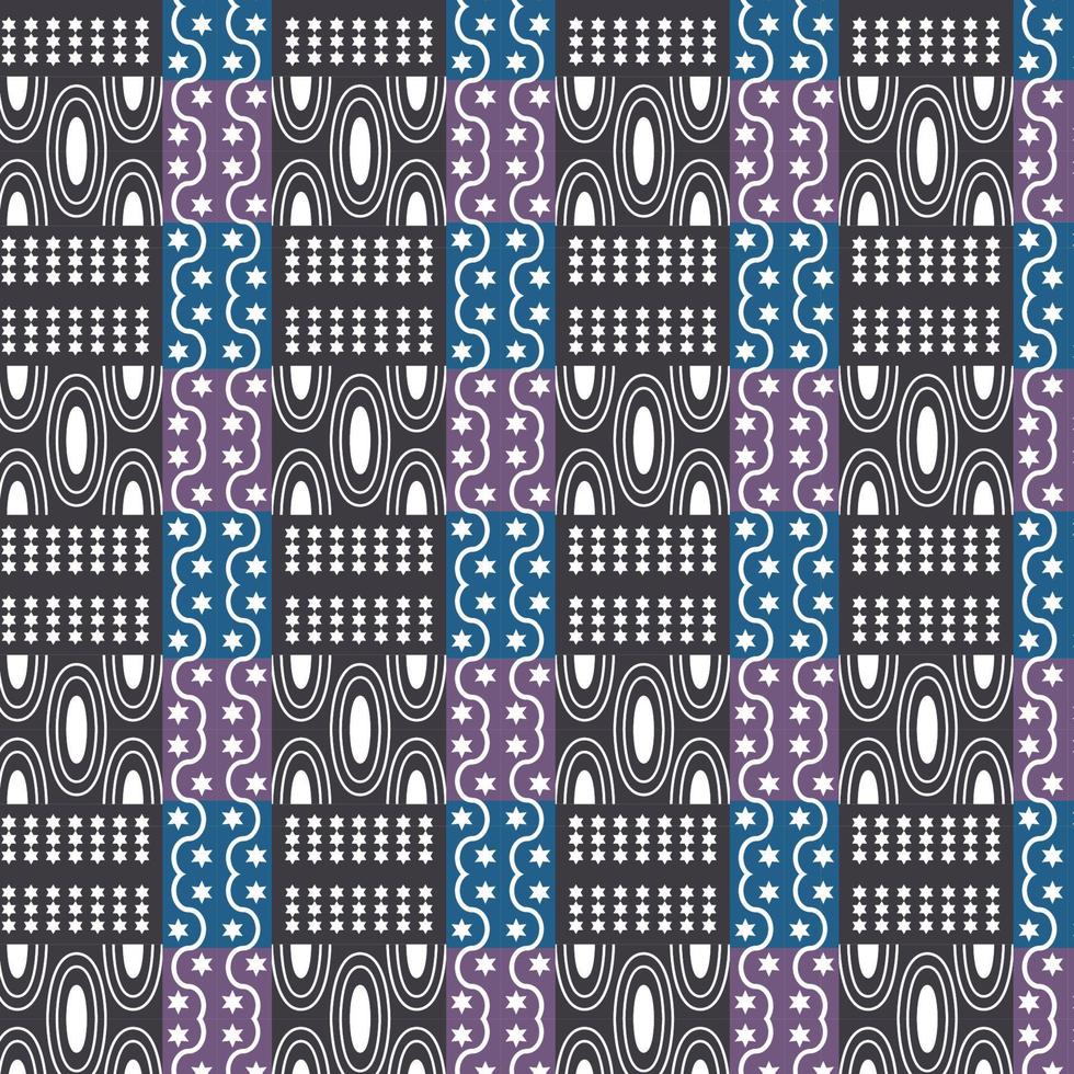 Seamless pattern design with circles , lines and stars vector