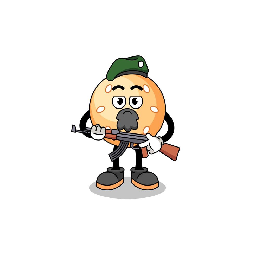 Character cartoon of sesame ball as a special force vector