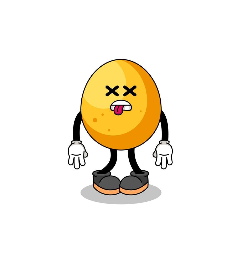 golden egg mascot illustration is dead vector