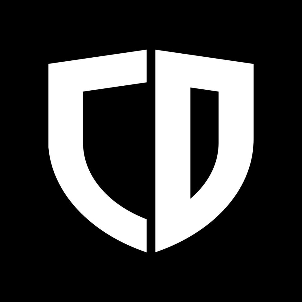 dc letter logo with black background. cd icon design with monogram shape. c font logo with shield shape. cd text logo. c icon design. cd icon design with letter. c shield Design. cd letter logo. vector