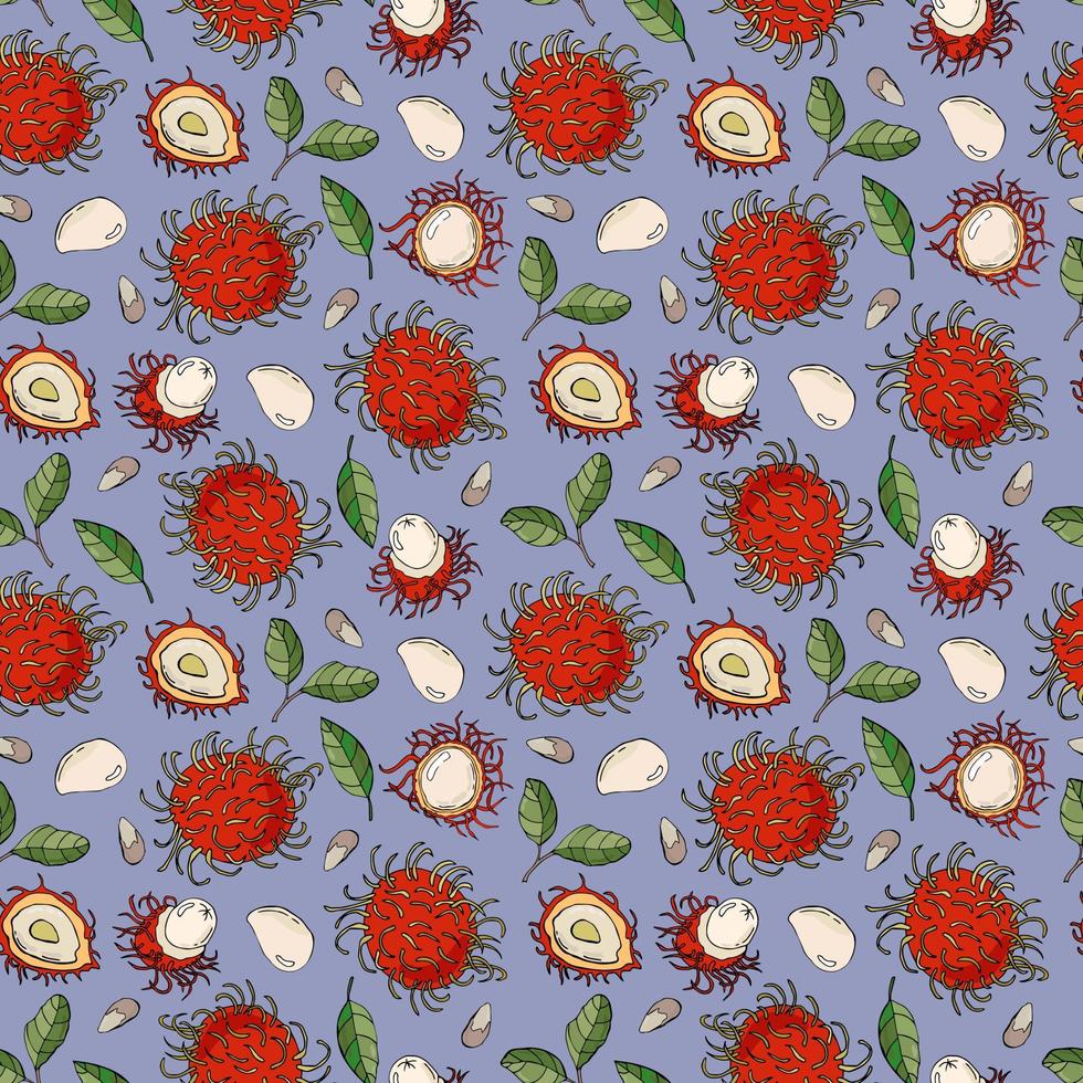Seamless pattern with rambutans. Design for fabric, textile, wallpaper, packaging. vector