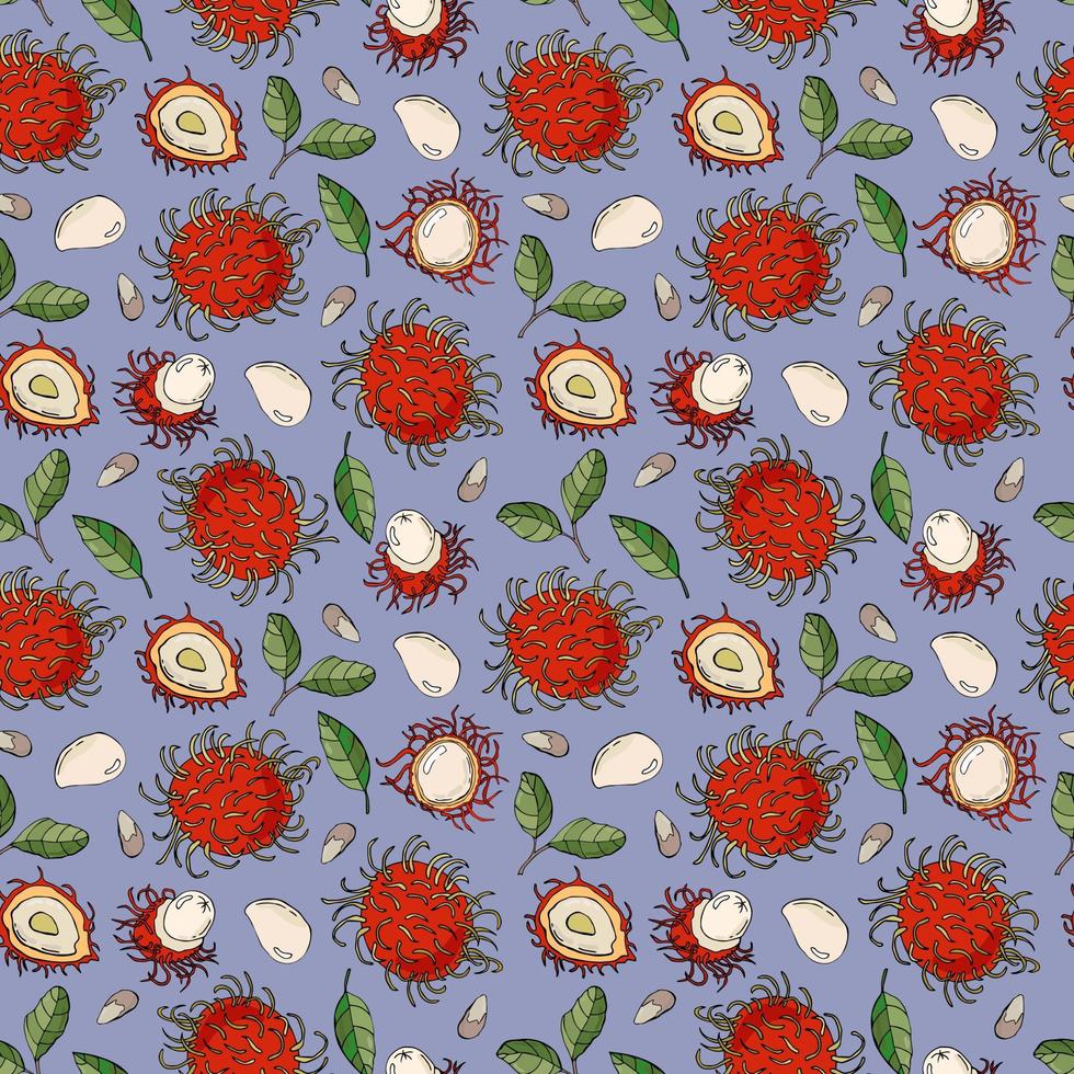 Seamless pattern with rambutans. Design for fabric, textile, wallpaper, packaging. vector