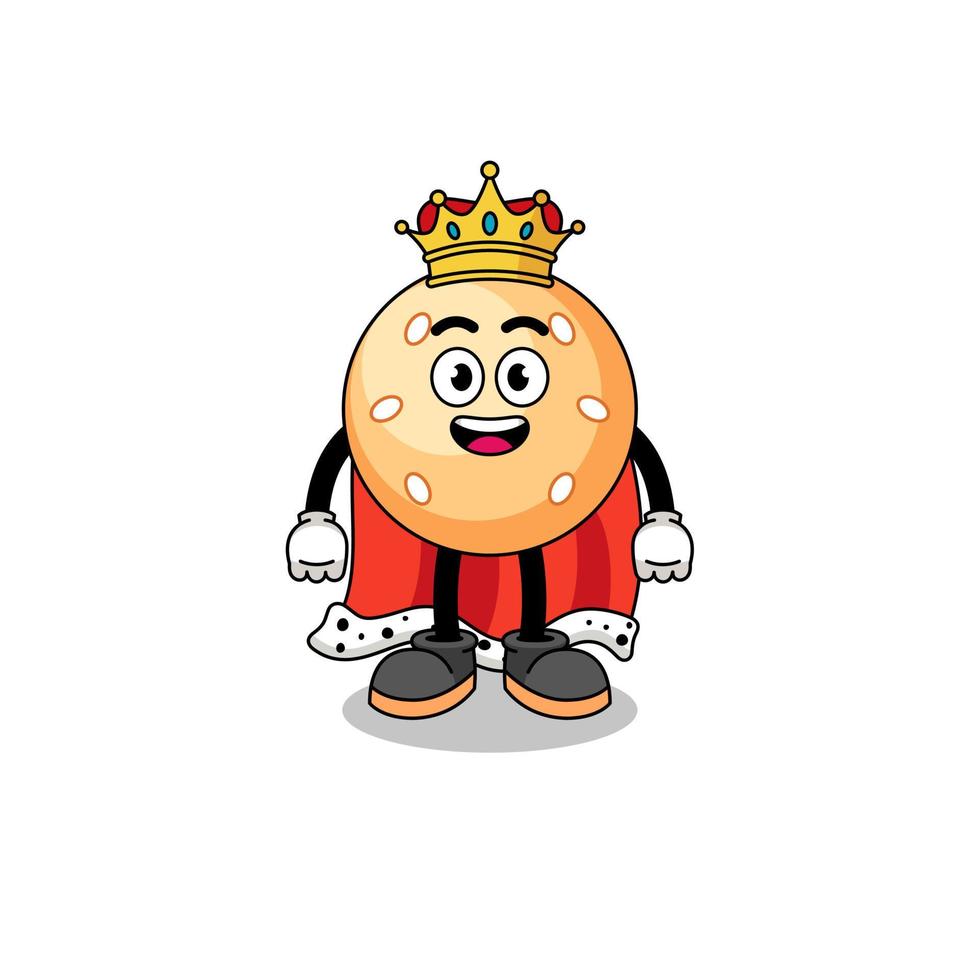 Mascot Illustration of sesame ball king vector