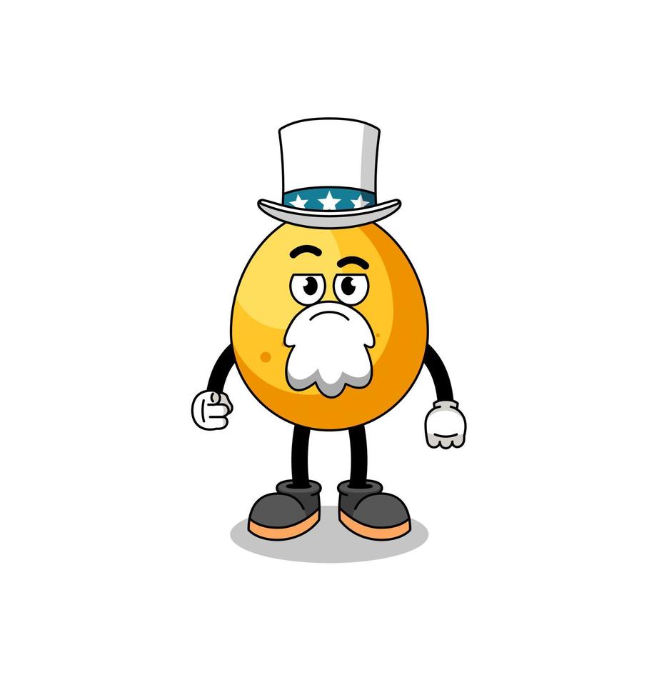 Illustration of golden egg cartoon with i want you gesture vector
