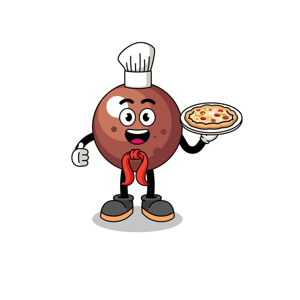 Illustration of chocolate ball as an italian chef vector