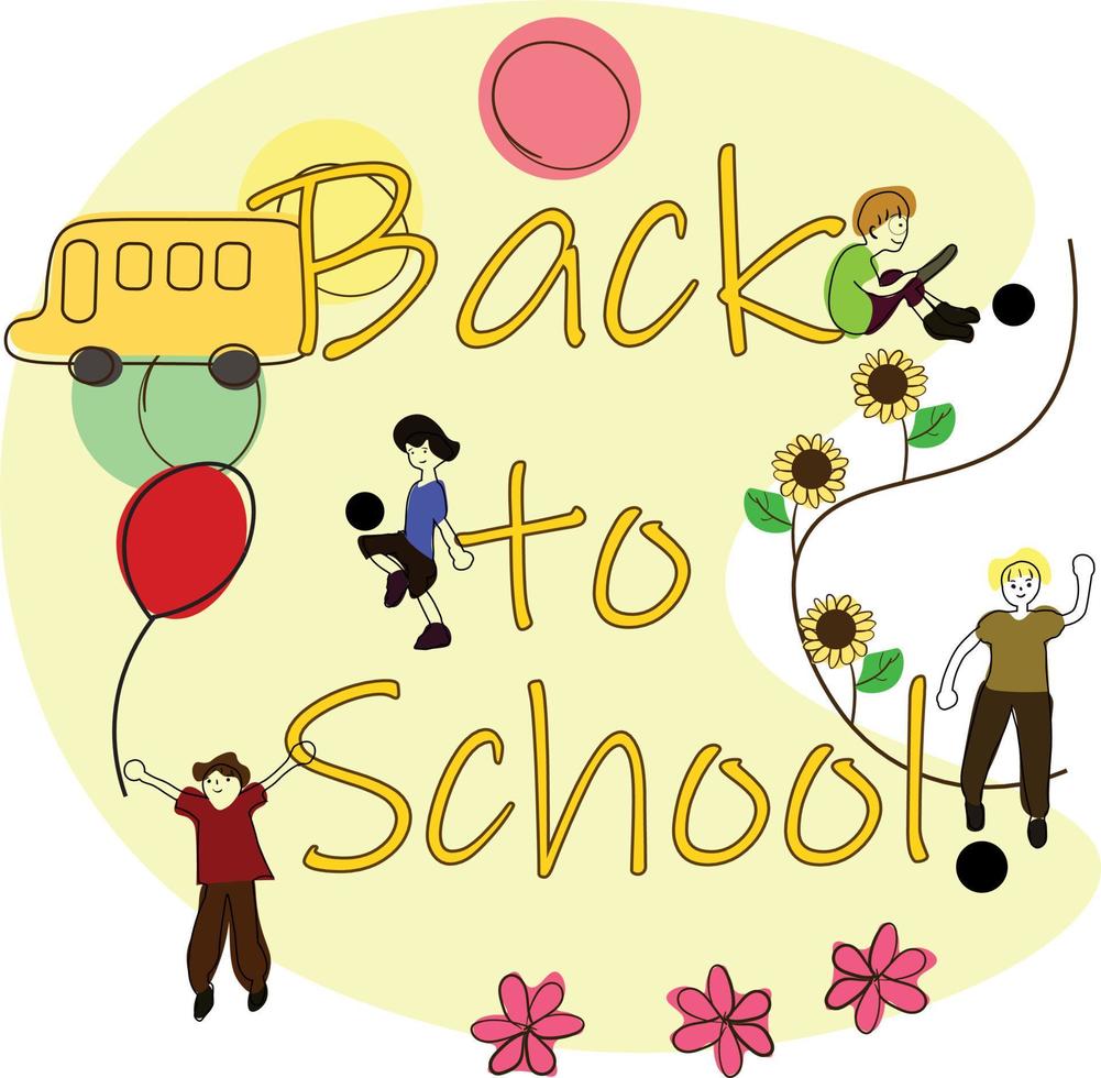 Back to school Draw doodle cartoon style. vector