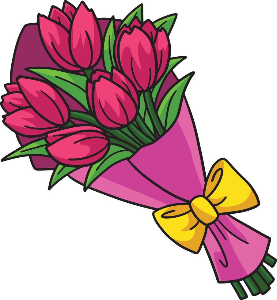 Flower Cartoon Colored Clipart Illustration vector