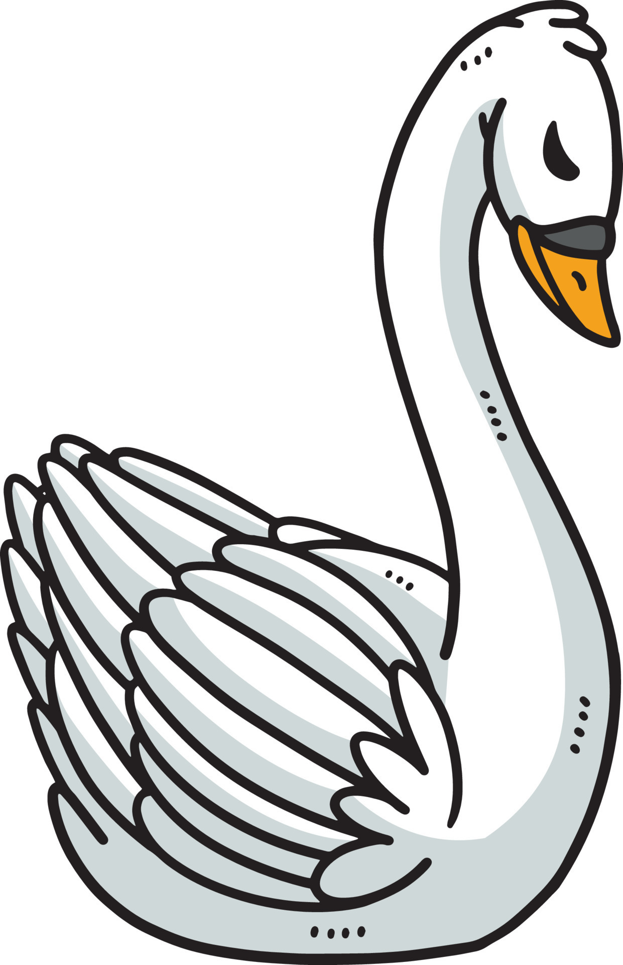 Swan Cartoon Colored Clipart Illustration 13653788 Vector Art at Vecteezy