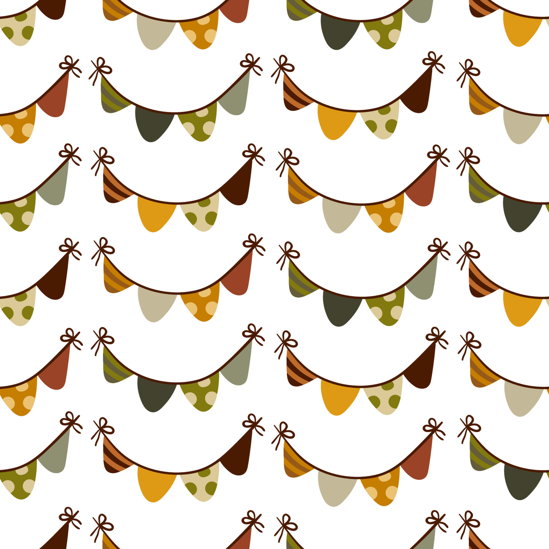 Halloween bunting vector seamless pattern. Halloween Flags Garland with
