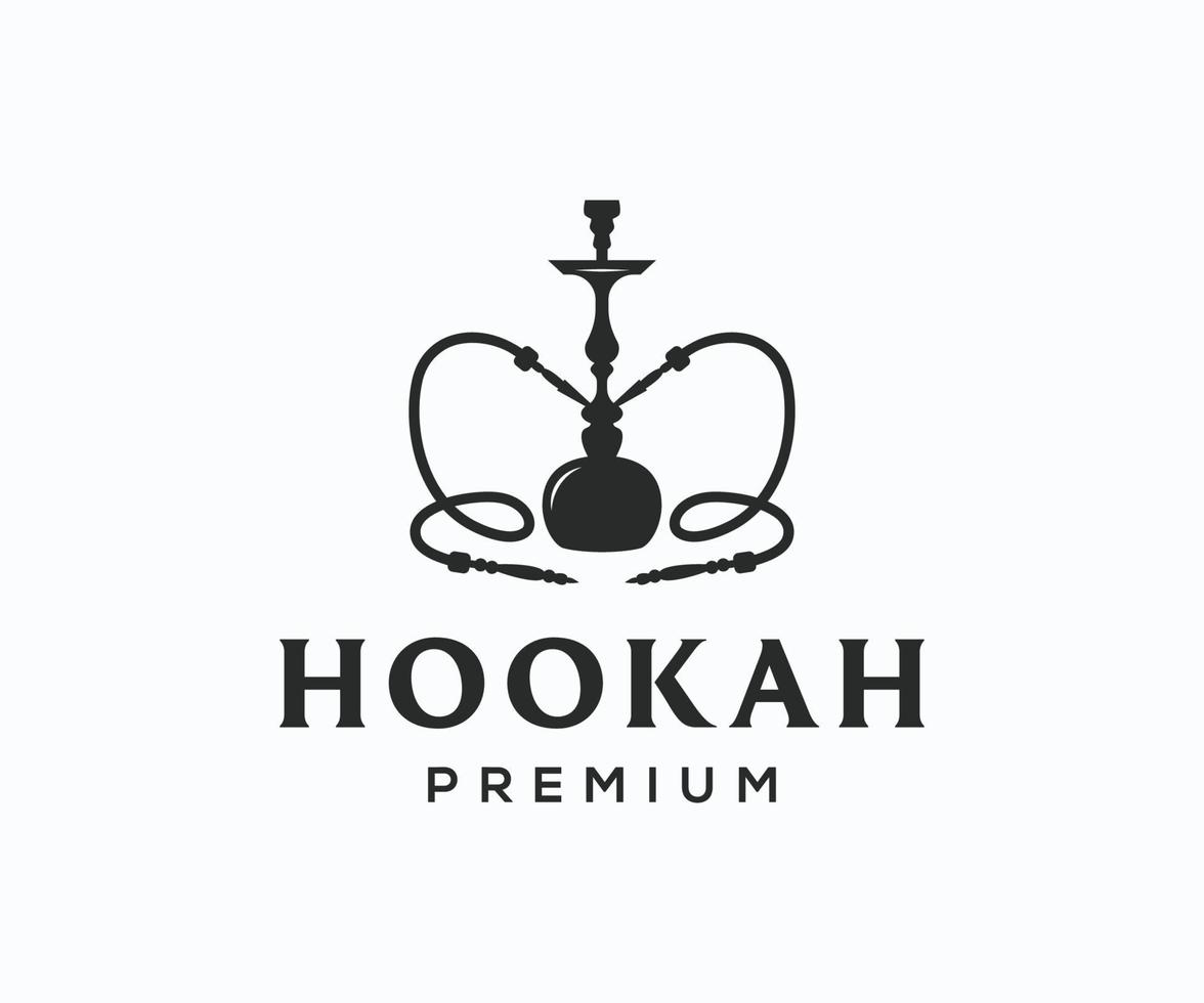 Hookah Shisha Smoking Silhouette Logo Design Template 13654037 Vector