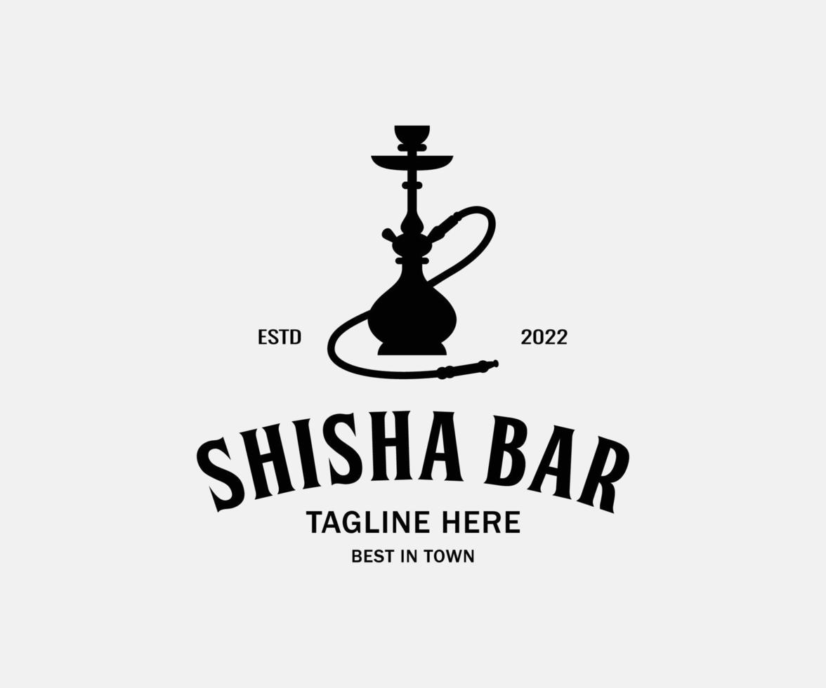 logotipo de la barra de shisha. logotipo fresco de la barra de narguile vector