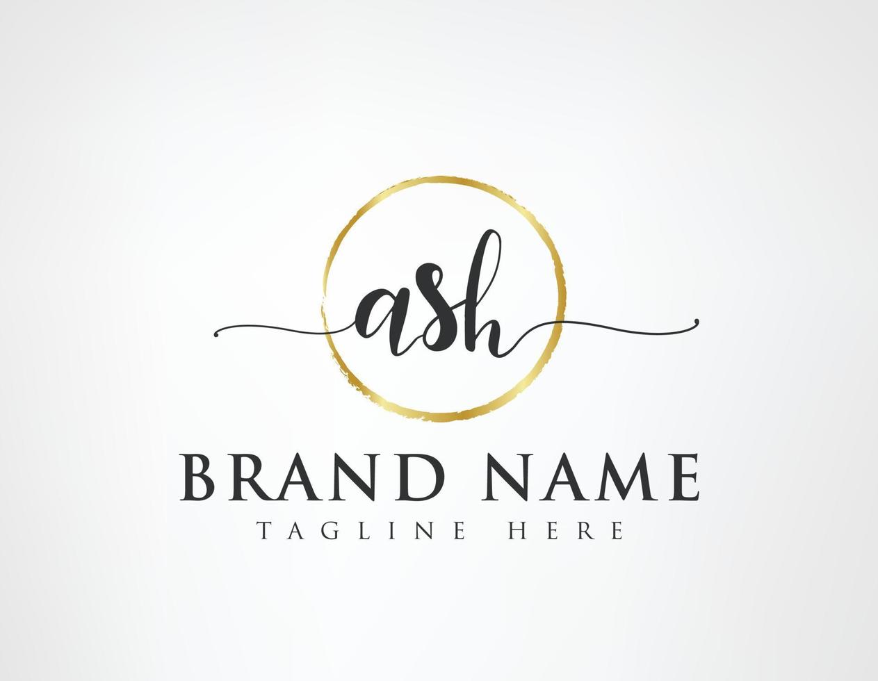 A S H Initial luxury Elegant Logo Template vector