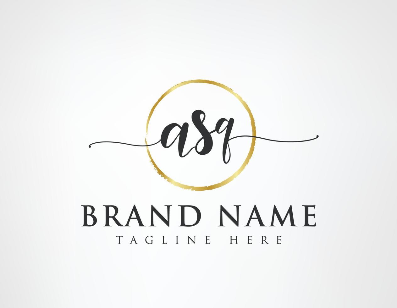 A S Q Initial luxury Elegant Logo Template vector