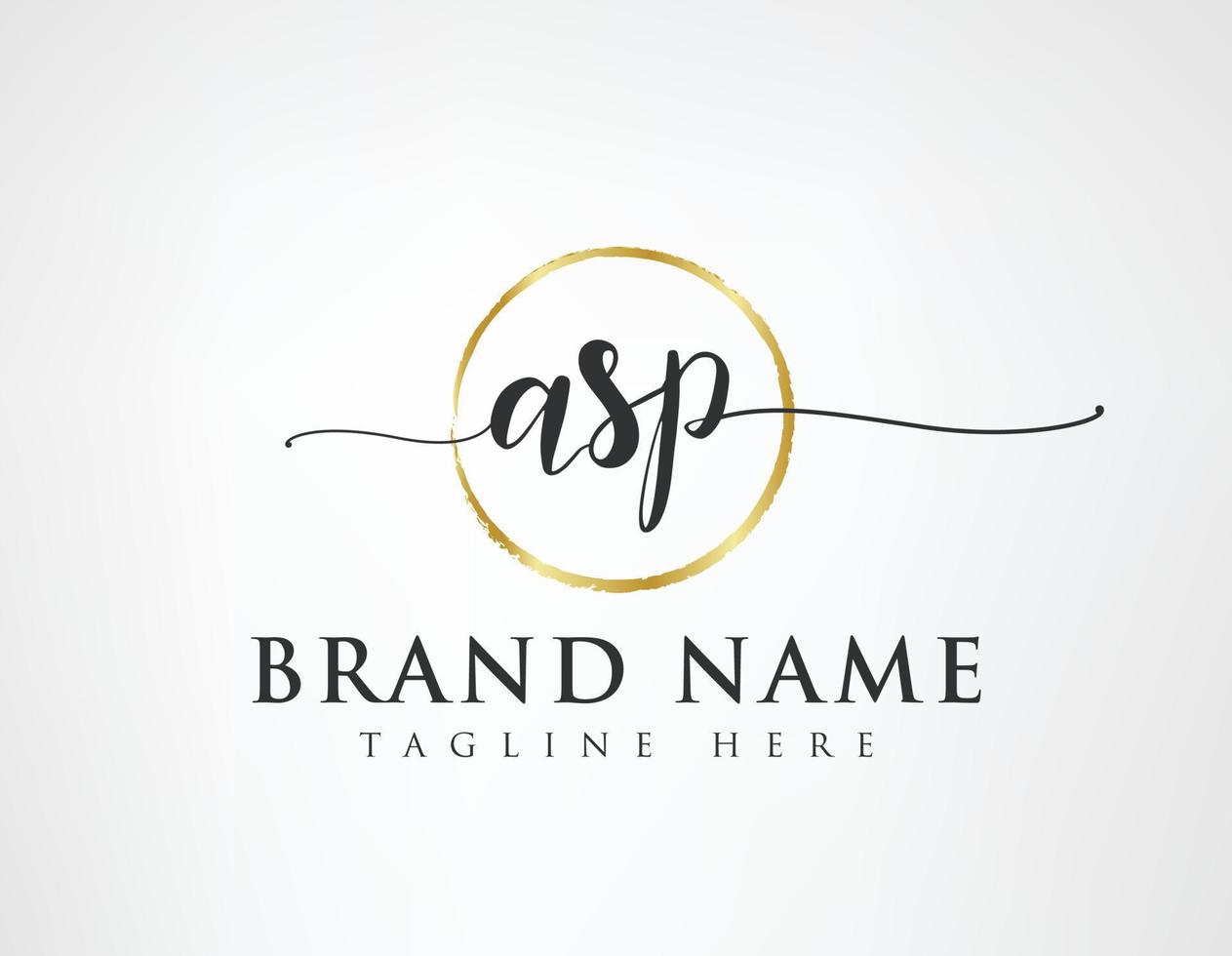 A S P Initial luxury Elegant Logo Template vector