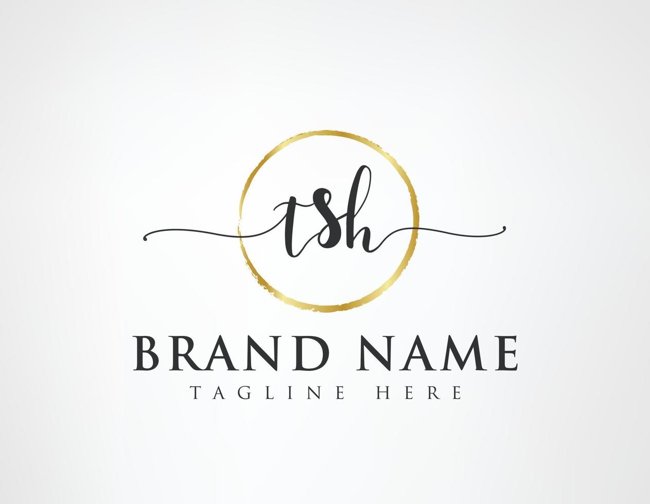 T S H Initial luxury Elegant Logo Template vector
