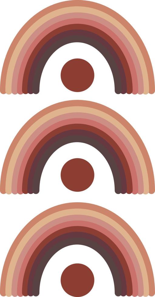 rainbow in flat style. trendy composition in the style of boho. Template for poster, interior design, card, sticker. vector