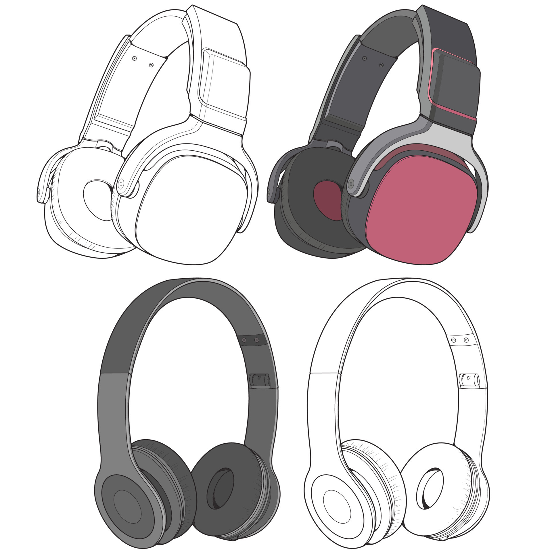 headphone illustration. Headphone logo or icon. Vector art.headphone