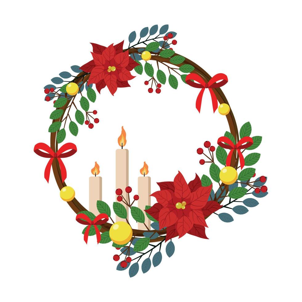 Vector illustration of Christmas Wreath