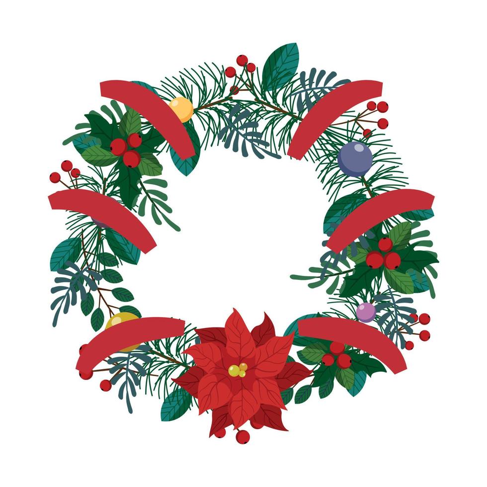 ilustración vectorial de corona de navidad vector