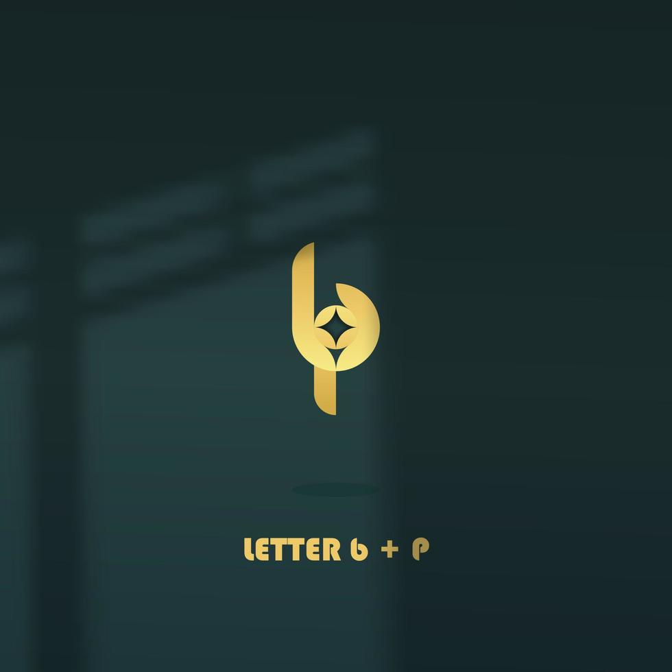 Logo Icon Design Letter B P Gold Luxury Color Simple Elegant EPS 10 vector