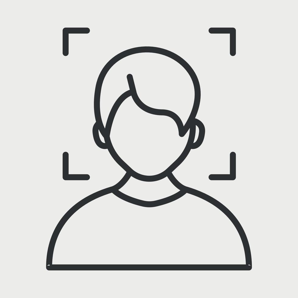 Face id scanner line icon. Sexual identity. Vector illustration