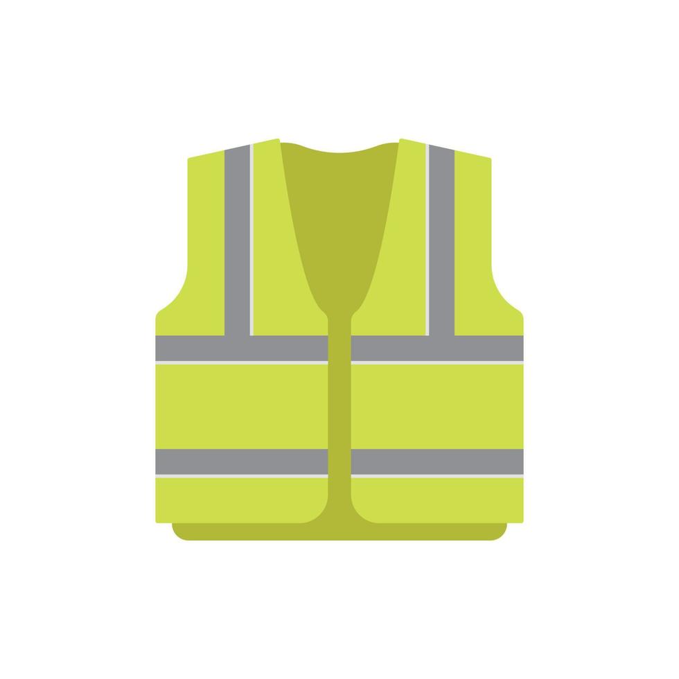 Reflective safety vest. Yellow safety clothes. Vector illustration