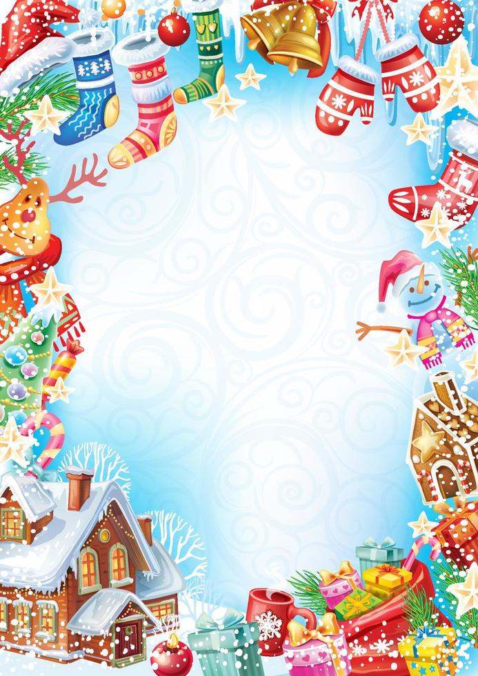 Christmas frame Christmas background vector