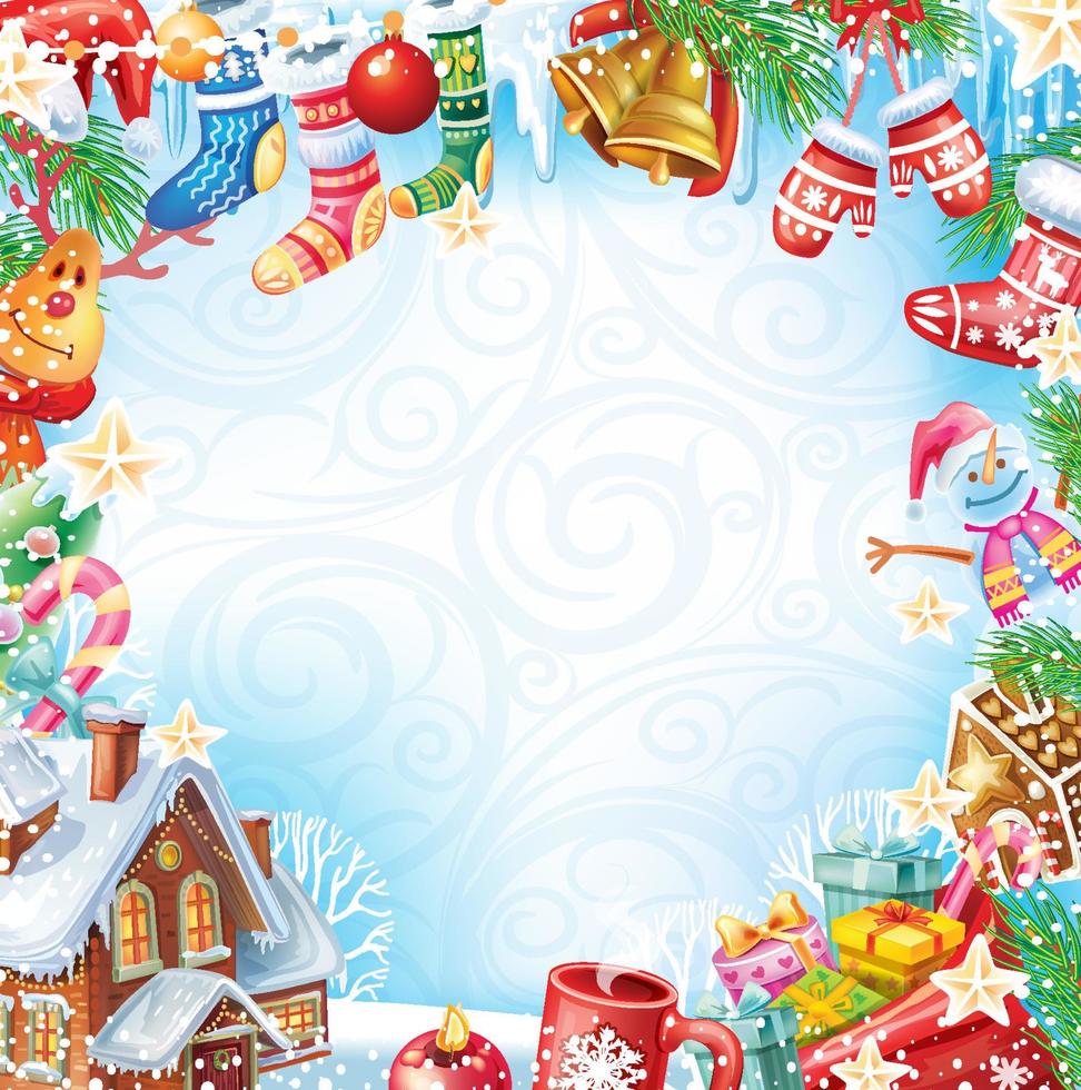 Christmas card Christmas frame vector