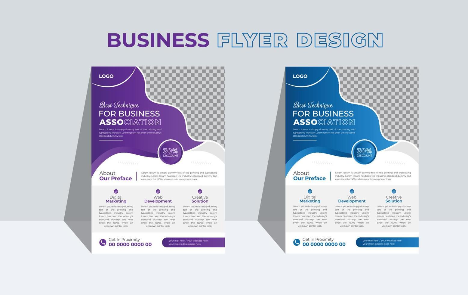 Modern business flyer or brochure cover design template. vector