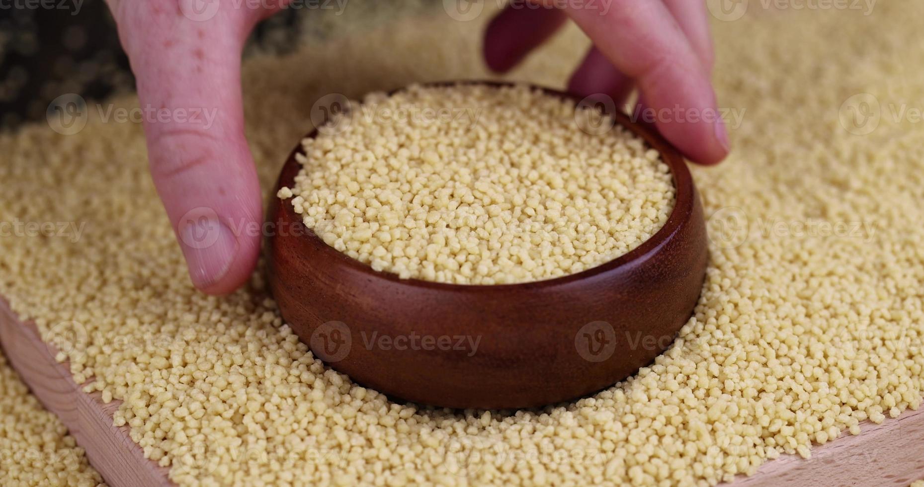 Sprinkle porridge couscous from wheat or millet 13654403 Stock Photo at