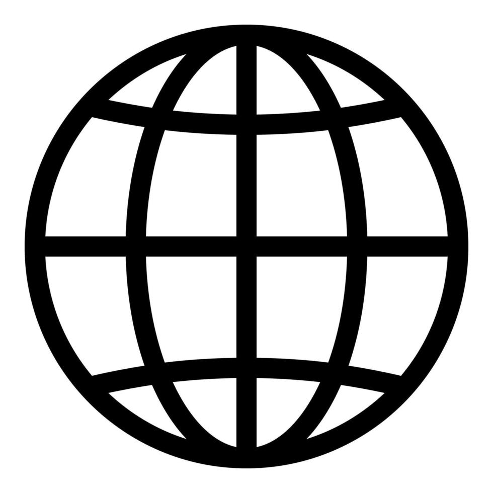 Globe icon vector, Globe. sphere wires, earth network vector isolated. Click to go to website or