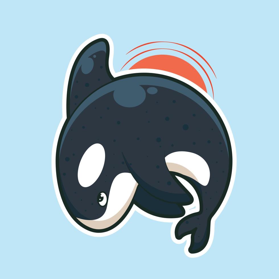 killer whale character illustration vector