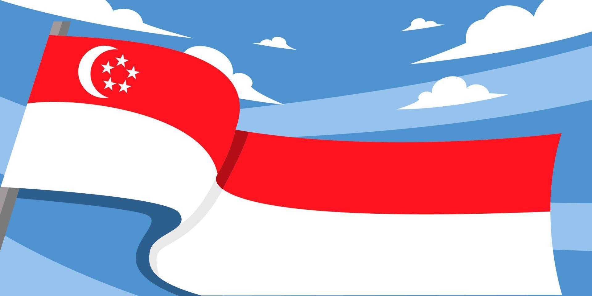 Singapore Flag Vector Background Design Templates