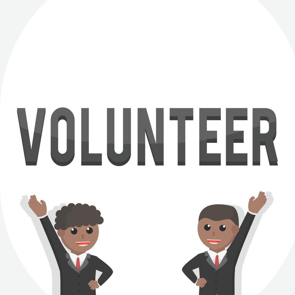 business african volunteer character design with text vector