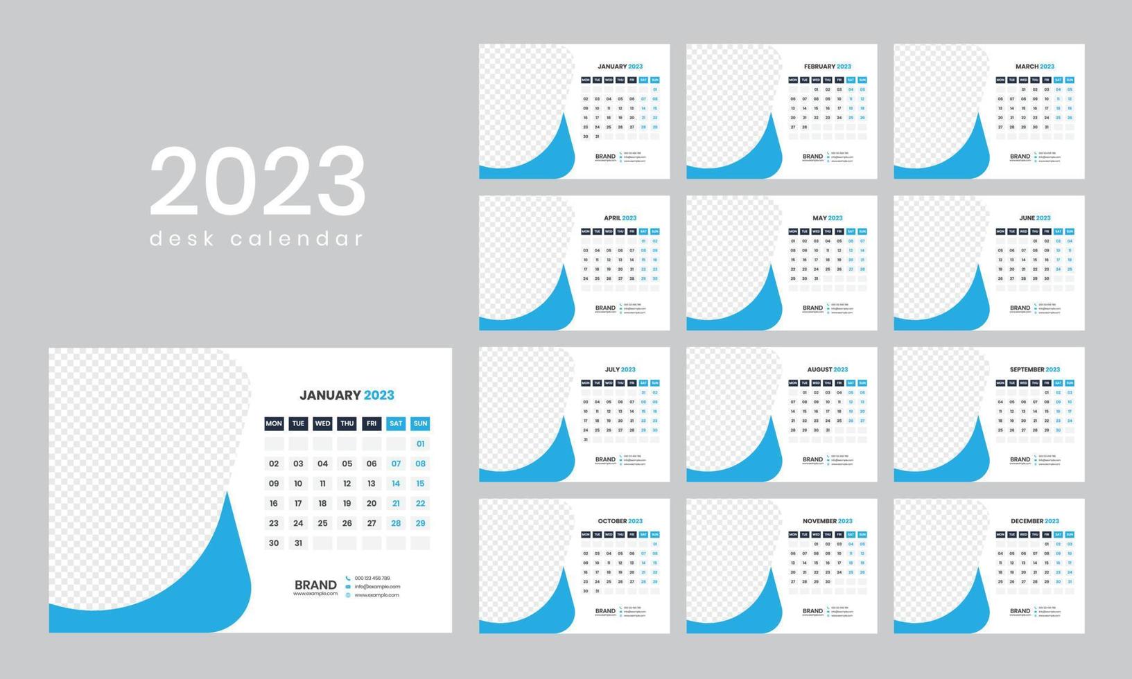 Desk Calendar 2023 vector