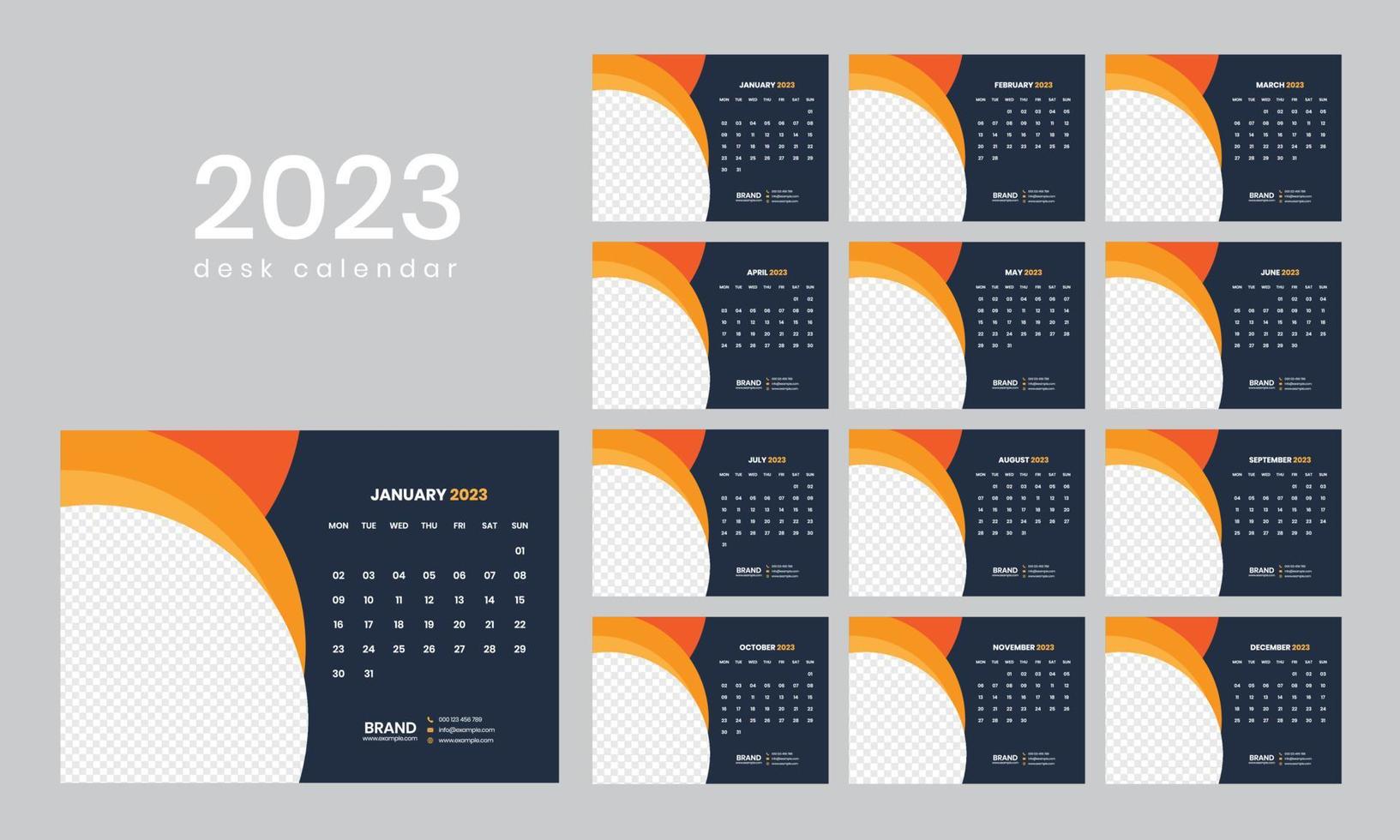 calendario de escritorio 2023 vector